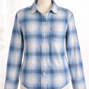Women’s Blue Plaid Shirt